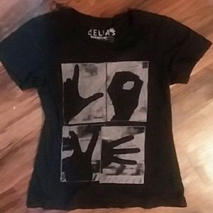 Delia's size medium "love" in sign language t-shir